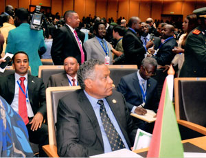 H.E Ambassador Girma Asmerom at the African Union Summit, 28 January 2013, Addis Ababa, Ethiopia